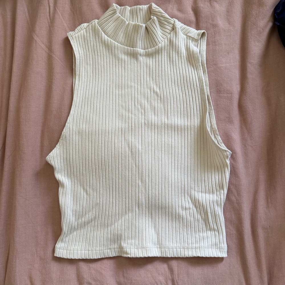 Reformation crop mock turtleneck sleeveless